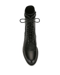 schwarze Lederfreizeitstiefel von Ann Demeulemeester