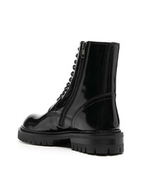 schwarze Lederfreizeitstiefel von Ann Demeulemeester