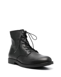 schwarze Lederfreizeitstiefel von Calvin Klein