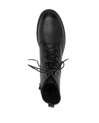 schwarze Lederfreizeitstiefel von Calvin Klein