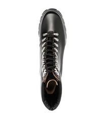 schwarze Lederfreizeitstiefel von Jil Sander