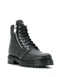 schwarze Lederfreizeitstiefel von Balmain