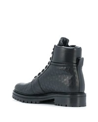 schwarze Lederfreizeitstiefel von Balmain