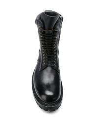 schwarze Lederfreizeitstiefel von Rick Owens