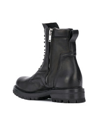 schwarze Lederfreizeitstiefel von Rick Owens