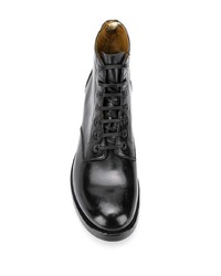 schwarze Lederfreizeitstiefel von Officine Creative