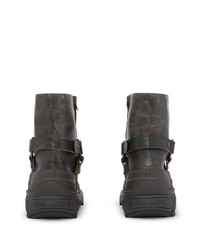 schwarze Lederfreizeitstiefel von Burberry