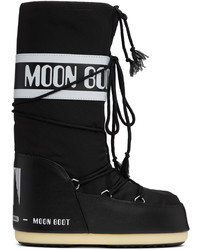 schwarze Lederfreizeitstiefel von Moon Boot