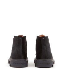 schwarze Lederfreizeitstiefel von Maison Margiela