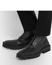 schwarze Lederfreizeitstiefel von Balenciaga