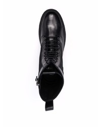 schwarze Lederfreizeitstiefel von Karl Lagerfeld