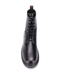 schwarze Lederfreizeitstiefel von Alexander McQueen