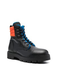 schwarze Lederfreizeitstiefel von Tommy Jeans