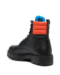 schwarze Lederfreizeitstiefel von Tommy Jeans