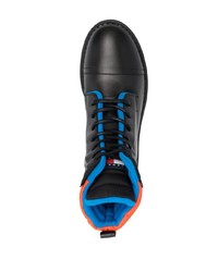 schwarze Lederfreizeitstiefel von Tommy Jeans