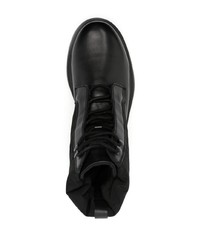 schwarze Lederfreizeitstiefel von Calvin Klein