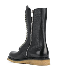 schwarze Lederfreizeitstiefel von Rick Owens