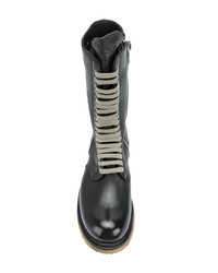 schwarze Lederfreizeitstiefel von Rick Owens