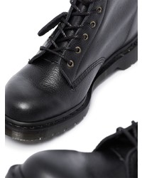 schwarze Lederfreizeitstiefel von Dr. Martens