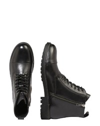 schwarze Lederfreizeitstiefel von Pepe Jeans