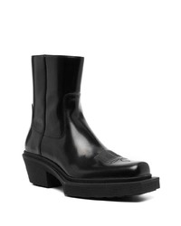 schwarze Lederfreizeitstiefel von Vetements