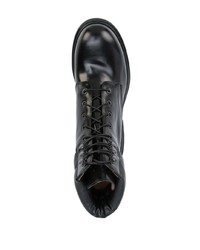 schwarze Lederfreizeitstiefel von Maison Margiela