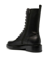 schwarze Lederfreizeitstiefel von Ann Demeulemeester