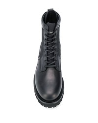 schwarze Lederfreizeitstiefel von Woolrich