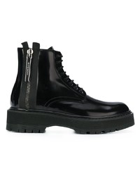 schwarze Lederfreizeitstiefel von Givenchy