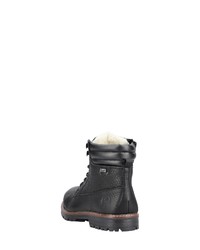 schwarze Lederfreizeitstiefel von Rieker
