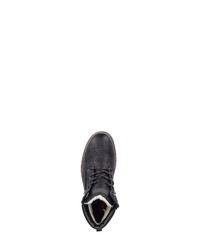 schwarze Lederfreizeitstiefel von Rieker