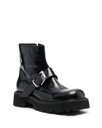 schwarze Lederfreizeitstiefel von MM6 MAISON MARGIELA