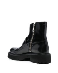 schwarze Lederfreizeitstiefel von MM6 MAISON MARGIELA