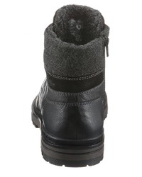 schwarze Lederfreizeitstiefel von s.Oliver