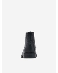 schwarze Lederfreizeitstiefel von Selected Homme