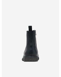 schwarze Lederfreizeitstiefel von Selected Homme