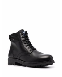 schwarze Lederfreizeitstiefel von Tommy Jeans