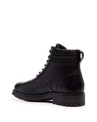 schwarze Lederfreizeitstiefel von Tommy Jeans