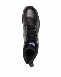 schwarze Lederfreizeitstiefel von Tommy Jeans