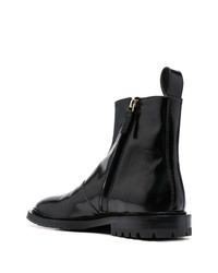 schwarze Lederfreizeitstiefel von Moschino