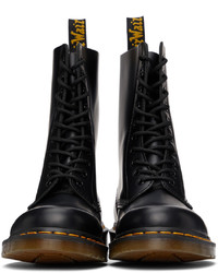 schwarze Lederfreizeitstiefel von Dr. Martens