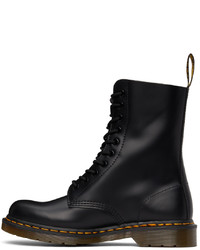 schwarze Lederfreizeitstiefel von Dr. Martens