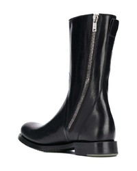 schwarze Lederfreizeitstiefel von Rick Owens