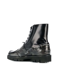 schwarze Lederfreizeitstiefel von Maison Margiela