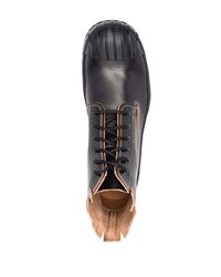 schwarze Lederfreizeitstiefel von Maison Margiela