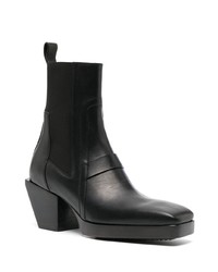 schwarze Lederfreizeitstiefel von Rick Owens