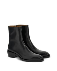 schwarze Lederfreizeitstiefel von Ferragamo