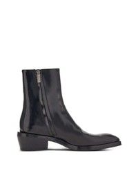 schwarze Lederfreizeitstiefel von Ferragamo