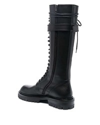 schwarze Lederfreizeitstiefel von Ann Demeulemeester