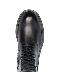 schwarze Lederfreizeitstiefel von Ann Demeulemeester